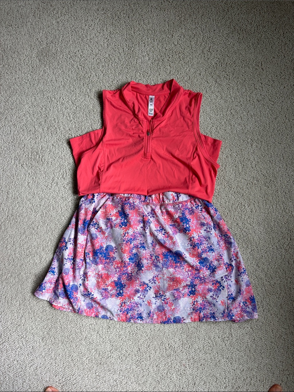 Kyodan Coral Pink Sleeveless Skort Set